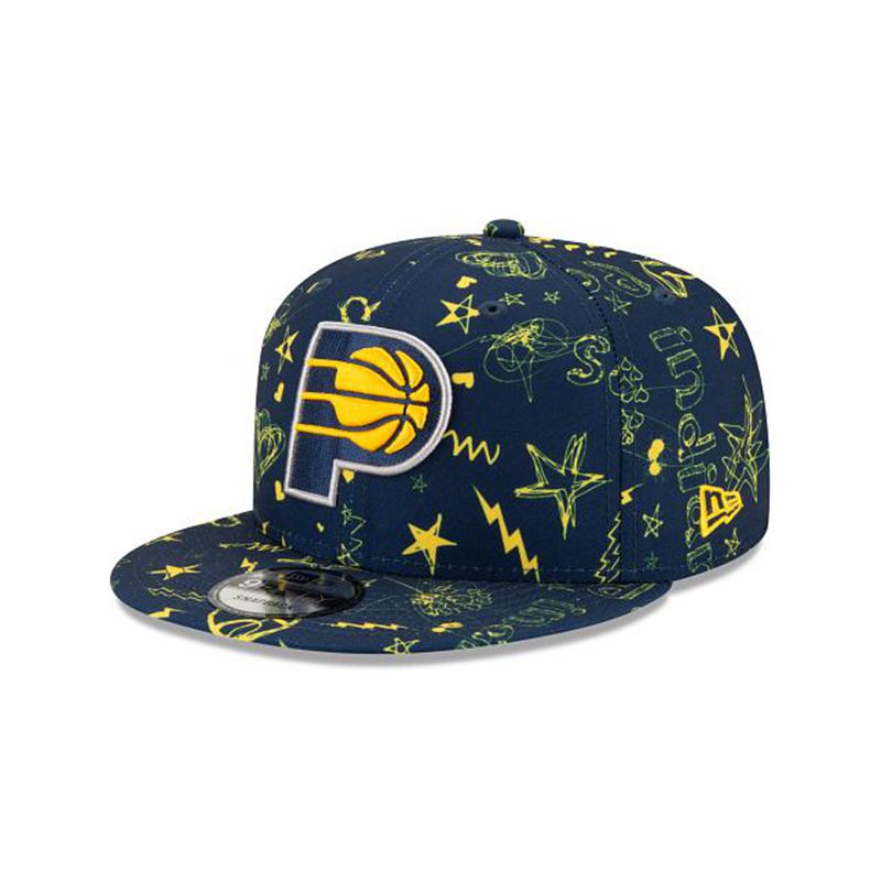 NBA Indiana Pacers Doodle 9Fifty Snapback (OJP3535) - Blue New Era Caps